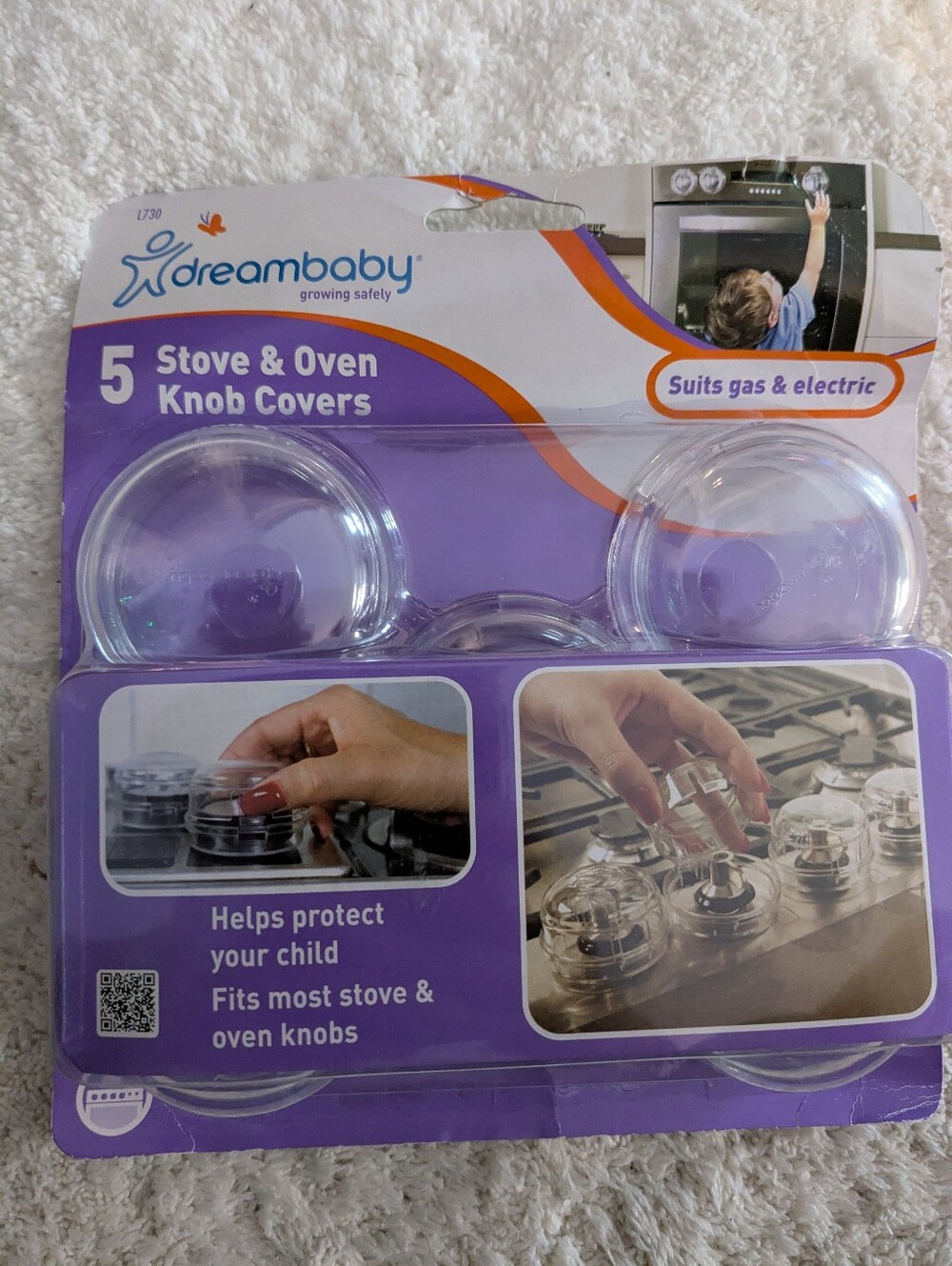 Dreambaby Clear Stove & Oven Knob Covers - Set of 5